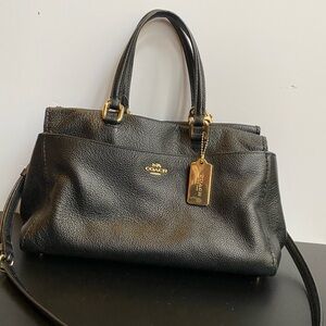 Coach Fulton Sachel purse black and gold